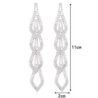 1 Pair Simple Style Commute Solid Color Inlay Alloy Rhinestones Drop Earrings main image 2