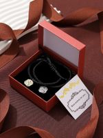 Casual Simple Style Classic Style Heart Shape Symbol Dragon Synthetic Fibre Alloy Rhinestone Inlay Artificial Rhinestones Valentine's Day Couple Drawstring Bracelets main image 6