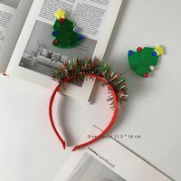 Frau Weihnachten Klassischer Stil Weihnachtsbaum Brief Tuch Harz Haarband sku image 2