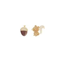 1 Pair Cute Sweet Animal Plating Copper 14k Gold Plated Ear Studs main image 5