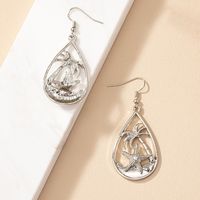 1 Pair Casual Retro Tropical Geometric Coconut Tree Starfish Plating Alloy Gold Plated Drop Earrings main image 5