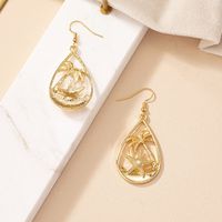 1 Pair Casual Retro Tropical Geometric Coconut Tree Starfish Plating Alloy Gold Plated Drop Earrings main image 2