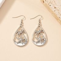 1 Pair Casual Retro Tropical Geometric Coconut Tree Starfish Plating Alloy Gold Plated Drop Earrings main image 7
