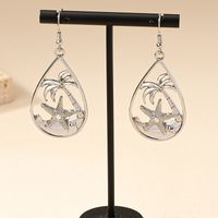 1 Pair Casual Retro Tropical Geometric Coconut Tree Starfish Plating Alloy Gold Plated Drop Earrings main image 11