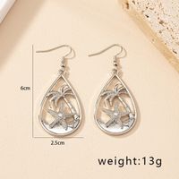 1 Pair Casual Retro Tropical Geometric Coconut Tree Starfish Plating Alloy Gold Plated Drop Earrings main image 10