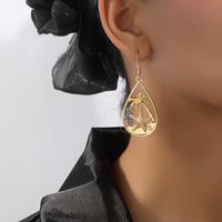 1 Pair Casual Retro Tropical Geometric Coconut Tree Starfish Plating Alloy Gold Plated Drop Earrings main image 4