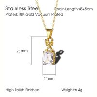 304 Stainless Steel 18K Gold Plated Simple Style Inlay Crown Rhinestones main image 2