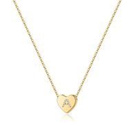 Casual Classic Style Shiny Letter Heart Shape Sterling Silver Plating 14k Gold Plated Pendant Necklace main image 2