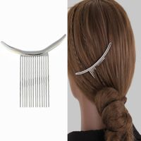 Simple Style Solid Color Alloy Plating Insert Comb main image 1