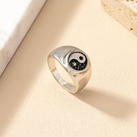 Chinoiserie Retro Punk Gossip Alloy Plating Inlay Rhinestones White Gold Plated Unisex Rings main image 2