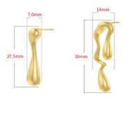 1 Pair Ig Style Casual Simple Style Water Droplets Plating Copper 18k Gold Plated Ear Studs main image 3