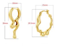 1 Pair Ig Style Casual Simple Style Water Droplets Plating Copper 18k Gold Plated Ear Studs main image 2