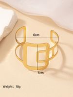 Retro Simple Style Solid Color Alloy Plating Gold Plated Women's Bangle main image 8