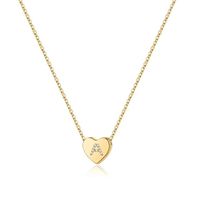 Casual Classic Style Shiny Letter Heart Shape Sterling Silver Plating 14k Gold Plated Pendant Necklace sku image 1