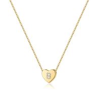 Casual Classic Style Shiny Letter Heart Shape Sterling Silver Plating 14k Gold Plated Pendant Necklace sku image 2