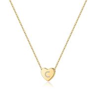 Casual Classic Style Shiny Letter Heart Shape Sterling Silver Plating 14k Gold Plated Pendant Necklace sku image 3