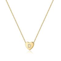 Casual Classic Style Shiny Letter Heart Shape Sterling Silver Plating 14k Gold Plated Pendant Necklace sku image 4