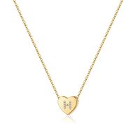 Casual Classic Style Shiny Letter Heart Shape Sterling Silver Plating 14k Gold Plated Pendant Necklace sku image 7