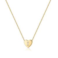 Casual Classic Style Shiny Letter Heart Shape Sterling Silver Plating 14k Gold Plated Pendant Necklace sku image 8