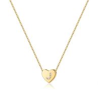 Casual Classic Style Shiny Letter Heart Shape Sterling Silver Plating 14k Gold Plated Pendant Necklace sku image 9