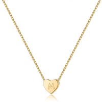 Casual Classic Style Shiny Letter Heart Shape Sterling Silver Plating 14k Gold Plated Pendant Necklace sku image 12