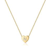 Casual Classic Style Shiny Letter Heart Shape Sterling Silver Plating 14k Gold Plated Pendant Necklace sku image 13