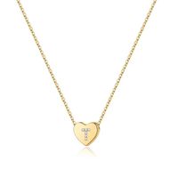 Casual Classic Style Shiny Letter Heart Shape Sterling Silver Plating 14k Gold Plated Pendant Necklace sku image 19