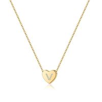 Casual Classic Style Shiny Letter Heart Shape Sterling Silver Plating 14k Gold Plated Pendant Necklace sku image 21