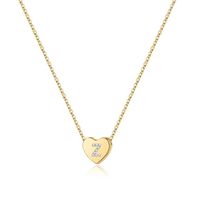Casual Classic Style Shiny Letter Heart Shape Sterling Silver Plating 14k Gold Plated Pendant Necklace sku image 25