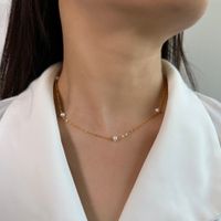 Simple Style Korean Style Geometric Sterling Silver Plating 14k Gold Plated Necklace main image 2