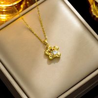Wholesale Casual Elegant Simple Style Pentagram Stainless Steel Plating 18k Gold Plated Pendant Necklace main image 2