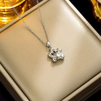 Wholesale Casual Elegant Simple Style Pentagram Stainless Steel Plating 18k Gold Plated Pendant Necklace main image 3