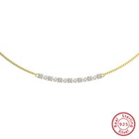 Simple Style Korean Style Geometric Sterling Silver Plating Inlay Zircon 14k Gold Plated Necklace main image 6