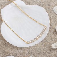 Simple Style Korean Style Geometric Sterling Silver Plating Inlay Zircon 14k Gold Plated Necklace main image 5