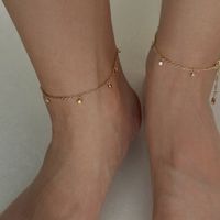 Simple Style Solid Color Stainless Steel Plating 18k Gold Plated Women's Anklet main image 4