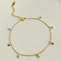Simple Style Solid Color Stainless Steel Plating 18k Gold Plated Women's Anklet main image 5