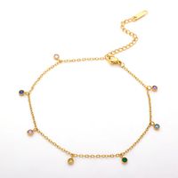 Simple Style Solid Color Stainless Steel Plating 18k Gold Plated Women's Anklet sku image 1