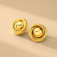 1 Piece Casual Retro Simple Style Geometric Plating Alloy 14k Gold Plated Ear Studs main image 3