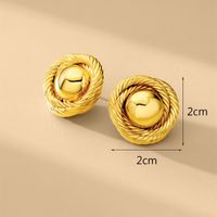 1 Piece Casual Retro Simple Style Geometric Plating Alloy 14k Gold Plated Ear Studs main image 4