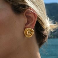 1 Piece Casual Retro Simple Style Geometric Plating Alloy 14k Gold Plated Ear Studs main image 1