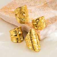 Ig Style Simple Style Geometric Solid Color Stainless Steel Plating 18k Gold Plated Open Rings main image 1