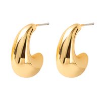 1 Pair Simple Style Commute Solid Color Plating Copper Gold Plated Ear Studs main image 4