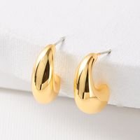 1 Pair Simple Style Commute Solid Color Plating Copper Gold Plated Ear Studs main image 6