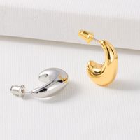 1 Pair Simple Style Commute Solid Color Plating Copper Gold Plated Ear Studs main image 2