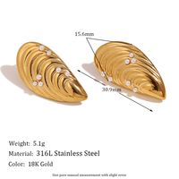 1 Pair Vintage Style Classic Style Geometric Plating Inlay Stainless Steel Pearl 18k Gold Plated Ear Studs main image 2