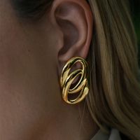 1 Piece Casual Retro Simple Style Geometric Plating Alloy 14k Gold Plated Ear Studs main image 8