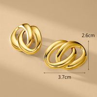 1 Piece Casual Retro Simple Style Geometric Plating Alloy 14k Gold Plated Ear Studs main image 10