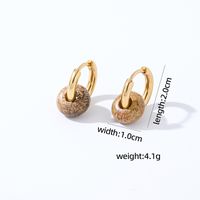 1 Pair Retro Simple Style Round Plating 304 Stainless Steel Natural Stone K Gold Plated Hoop Earrings sku image 4