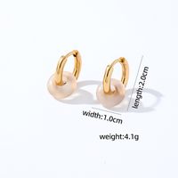 1 Pair Retro Simple Style Round Plating 304 Stainless Steel Natural Stone K Gold Plated Hoop Earrings sku image 10