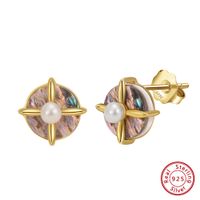 1 Pair Modern Style Simple Style Geometric Plating Sterling Silver 14k Gold Plated Ear Studs main image 3